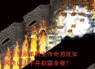 新开独家单职业传奇游戏如何快速上手并称霸全服? 新开独家单职业传奇游戏如何快速上手并称霸全服?