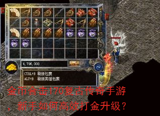 金币合击170复古传奇手游,新手如何高效打金升级? 金币合击170复古传奇手游,新手如何高效打金升级?