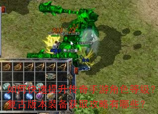 如何快速提升传奇手游角色等级?复古版本装备获取攻略有哪些? 如何快速提升传奇手游角色等级?复古版本装备获取攻略有哪些?